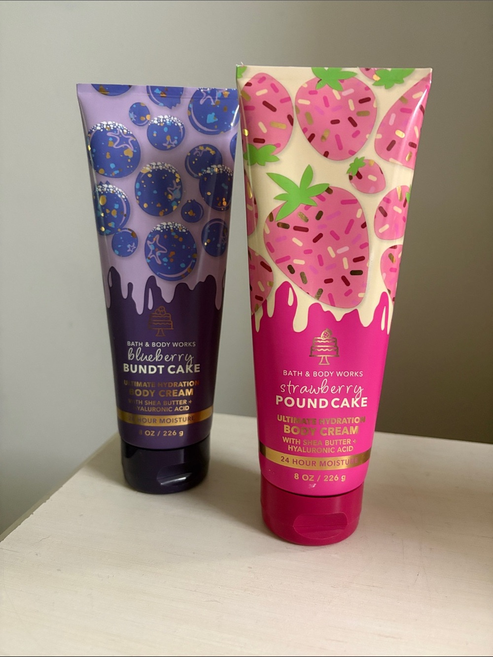 Bath & Body Works Strawberry Pound Cake Body Cream - Pink & Purple